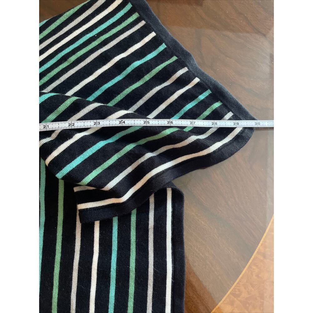 Skye's The Limit Hi-Low Hem Stripe Sweater - Aqua/Black/Cream - Sz XL - Picture 12 of 12